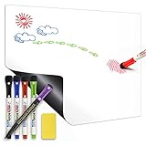 Magnetic Dry Erase Board for Fridge Flexible Whiteboard Sheet for Kitchen Refrigerator with Stain...