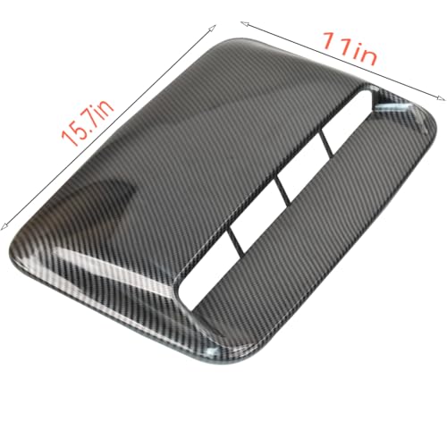 Car Air Flow Decorative,hood air vents for car,Intake Hood Scoop Turbo Bonnet Vent Cover,More sticky (Carbon Friber Black) by Generic - Image 2