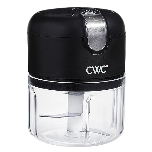 COOK WITH COLOR Wireless Food Chopper - Effortlessly Chop, Perfect for Garlic, Ginger, Herbs, Chili, Minced Meat, Onions, 8 Oz, Black