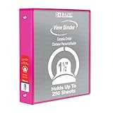 BAZIC 1.5' Fuchsia 3-Ring View Binder w/ 2-Pockets