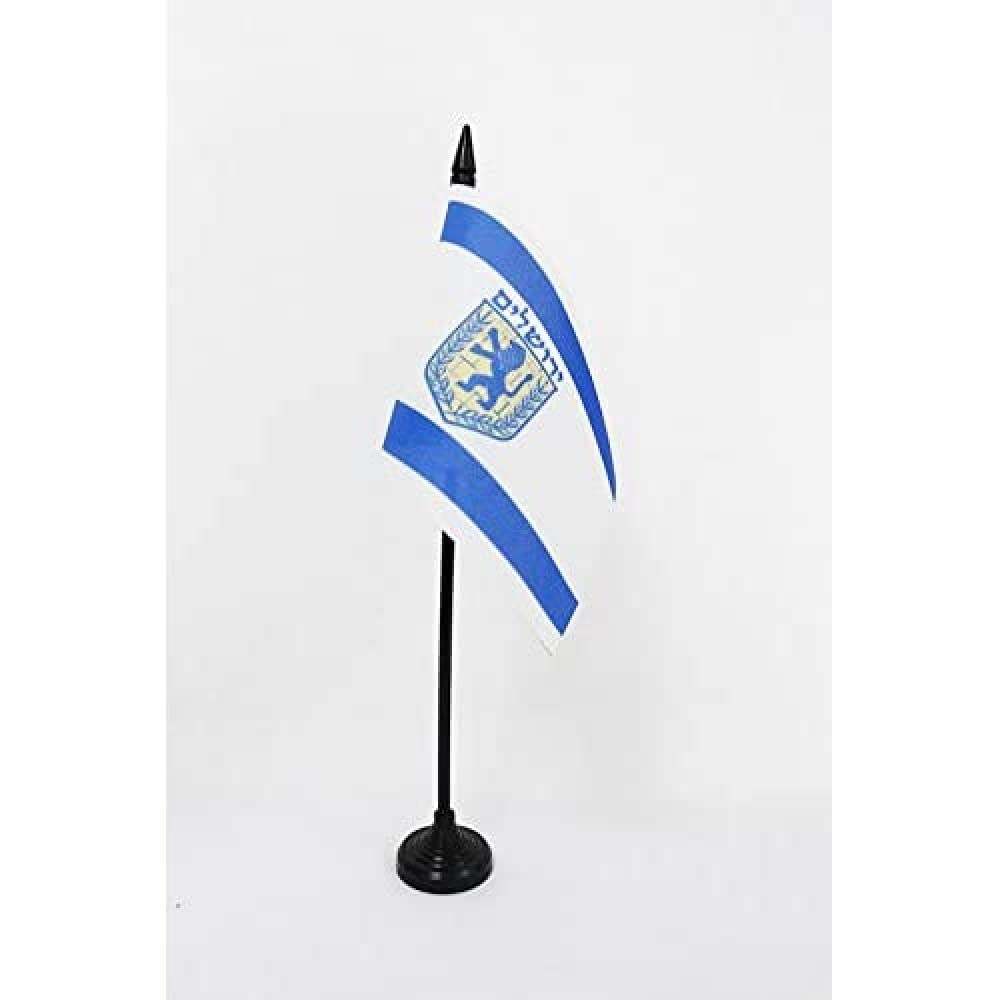 AZ FLAG, Jerusalem Table Flag 4'' x 6'', Jerusalem Office Mini Banner 100% Polyester 15 x 10 cm