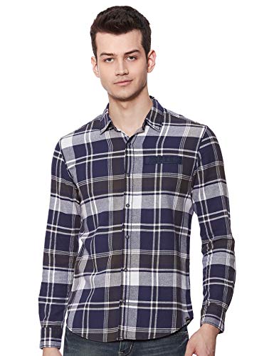 Image of Spykar Men's Checked Slim Fit Shirt