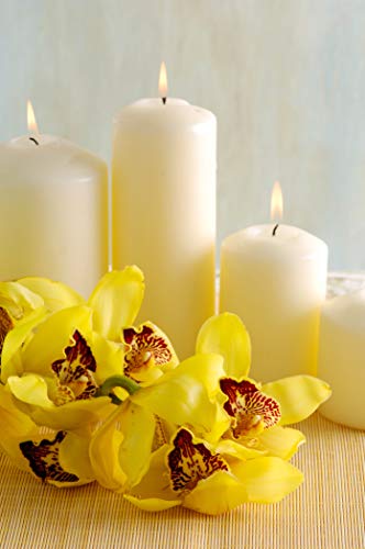 12 Pillar Candles Bulk Event Pack 3x6 inches Ivory Unscented Dripless Clean Burning Made in USA - Thumbnail 3