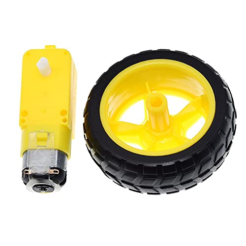 Robot Tekerlek ve DC Motor Seti 200Rpm Araba Robot Akılı Araç Oyuncak 250Rpm DC 3V-9V
