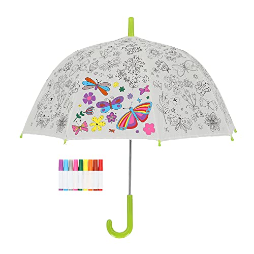 Esschert Design Regenschirm für Kinder mit Blumen & Insekten PiY...