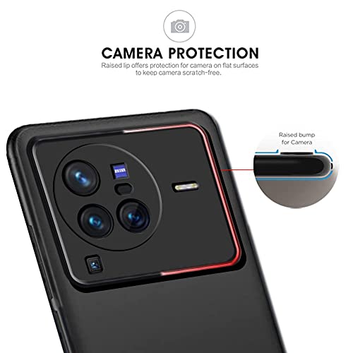 Image of TheGiftKart Back Cover Case for Vivo X80 PRO | Soft Silicon Rubberised Matte Cover | Protective Sleek Profile | Camera Protection Bump Back Case for Vivo X80 PRO (Black)
