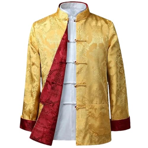 Tang Suit Coat Men Spring Autumn Casual Jacket Chinese style Double Sided Wear Vintage Stand Collar Outerwear2