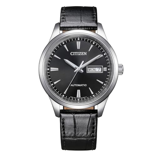 Citizen Reloj NY4058-01E Mecha Automático Hombre - Caja 40mm, Esfera Negra, Correa de Piel, Fondo Transparente, WR 5 Bar