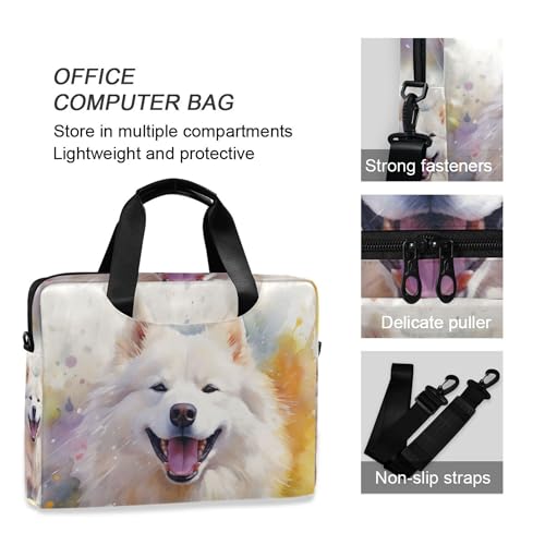 Maletín portátil portátil con estampado Samoyed para laptop 13-15.6 pulg miniatura 5