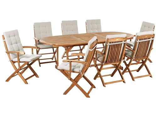 Beliani 8 Seater Garden Dining Set Oval Ta...