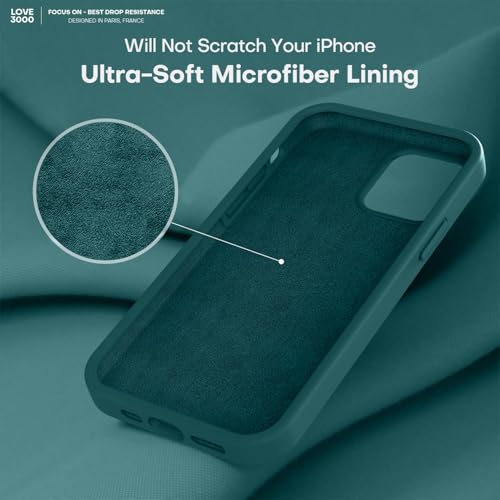 Image of LOVE 3000 Compatible with iPhone 12 Pro Max Phone Case | Thickening 2.1 MM Liquid Silicone | Anti-Scratch Microfiber Lining | Full-Body Duty Heavy Protection Case for Men, Teal