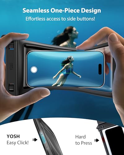 YOSH wasserdichte Handyhülle [2026 3D-Doppeltaschen], IPX8 Wasserfeste Handytasche zum Umhängen, 7,5 Zoll Unterwasser Hülle Tauchen Waterproof Phone Case für iPhone 17 16 Pro Max Samsung S26 S25 Ultra 3