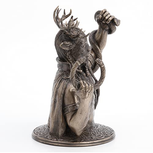Busto escultura Cernunnos dios cornudo bronce resina 8.6 in miniatura 5