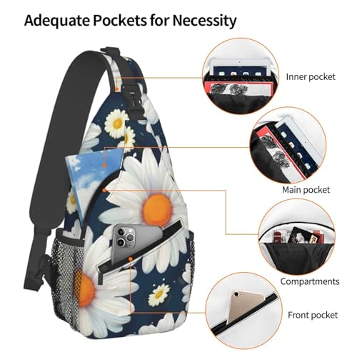 Bolso Cruzado Daisy para Hombre y Mujer Negro miniatura 4