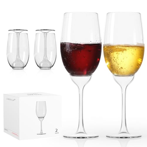 LAKEICUP Detachable Stemless Wine Glass