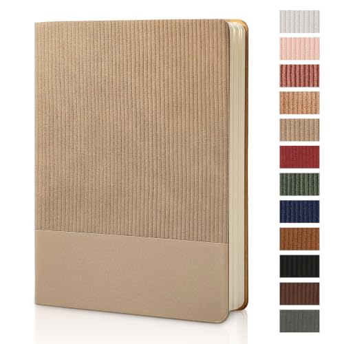 Image of Lined Journal Notebook for Work College Ruled Notebook 5.79 inch x 8.27 inch A5 PU Leather Daily Journaling Notebook 216 Pages for Women Men Daily Writing Business School Travel Gift (Khaki)