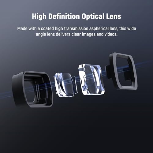 Image of NEEWER 0.75X Wide Angle Lens Compatible with DJI OSMO Pocket 3, Expanded FOV of 108, Magnetic Coated Aspherical Camera Lens, LS-45