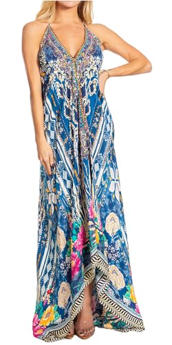 Image of Sakkas Lizi 2025 Womens Maxi High-Low Halter Handkerchief Long Dress Beach Party