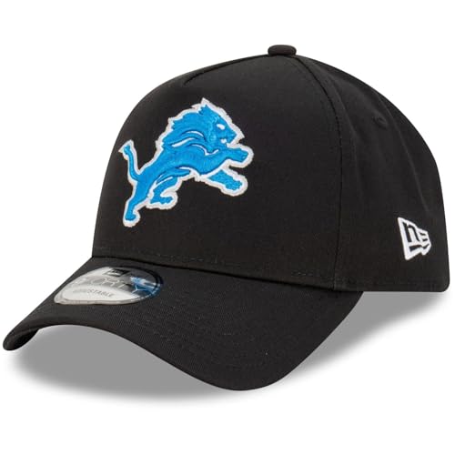 New Era Detroit Lions NFL Evergreen Schwarz Verstellbare 9Forty A-Frame Cap - One-Size