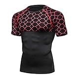 Herren Kompressions-Shirt Kurzarm Funktionsshirts TOP Atmungsaktives Sport, Trainings-, Fitness-T-Shirt Noam - kurzarm mit Kompressionswirkung Cold Herren Kompressionsoberteil – Unterhemd, Kurzarm Herren Cool Compression Kurzarm T-Shirt,Herren Langarm Kompressionsshirt langärmlig Rundhals-Ausschnitt Unterhemd Funktionsshirts