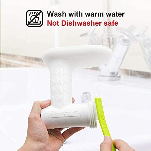 Antree Food Grinder Attachment for KitchenAid Stand Mixers, Includes Two Stainless Steel Blades and Grinding Plates, White - Thumbnail 3