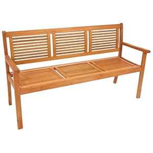 DEGAMO Gartenbank Holzbank CORUNA 3-sitzer 160cm, Eukalyptusholz braun geölt, Outdoor