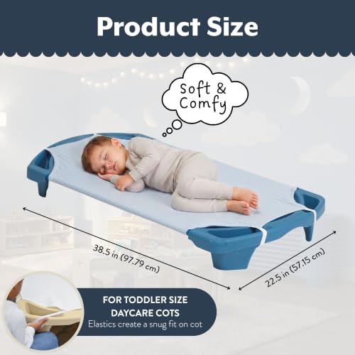 Image of Children's Factory Cot Sheets for Daycare, Gingham, Set of 5 | Toddler Size 38.5 inch x 22.5 inch Cot Sheets, Machine Washable PolyCotton Blend Toddler Cot Sheets, Daycare Essentials
