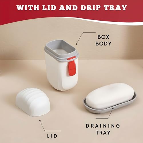 Image of MILDIV Leak-Proof Travel Soap Box with Secure Lid - Portable Soap Holder, Durable Plastic Case, Compact Design, Multipurpose Storage (Pack of 2)