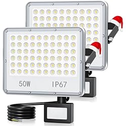 Focos Con Sensor De Movimiento Amazon Focos LED Exterior con Sensor de Movimiento 50W 5000LM - 7000K Foco LED Exterior Sensor Movimiento Foco Sensor Movimiento, Foco LED Exterior con Sensor Movimiento Ip67 para Jardin Patio(2 Piezas)