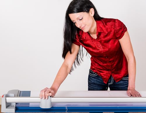 Dahle 448s Premium Rotary Trimmer w/Stand, 51" Cut Length, 20 Sheet Capacity, Self-Sharpening, Automatic Clamp, German Engineered Paper Cutter - Image 4