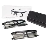 AWOL Vision Lunettes 3D DLP Link 3D, Lunettes Rechargeables à obturateur Actif compatibles avec AWOL Vision LTV-2500, LTV-3500, Vanish TV et Autres Videoprojecteur DLP-Link 3D (2 Pack) (2)