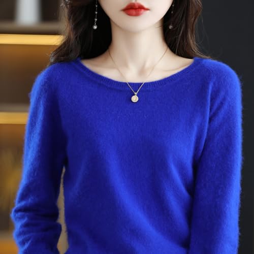 Women's 100% Merino Wool 2025 Fall Winter Long Sleeve Crewneck Sweater Cashmere Style4