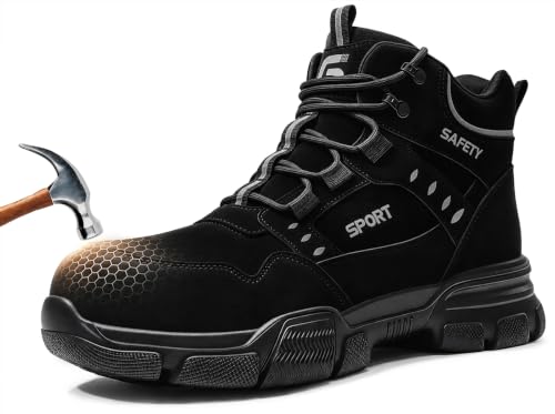 Image of Steel Toe Boots for Men Puncture Resistant Work Utility Safety Shoes
