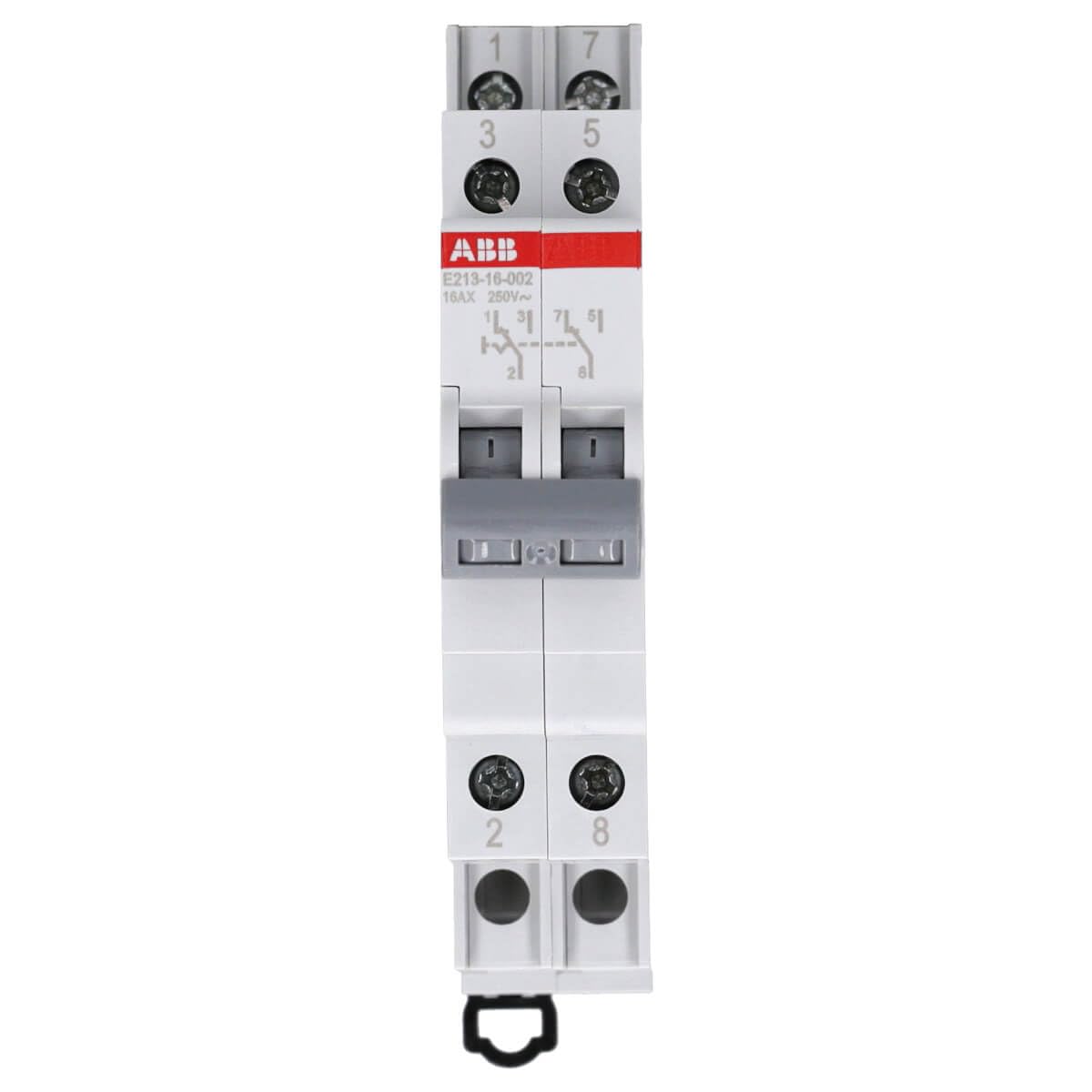 ABB E213-16-002 Wechselschalter - 16 A 250V AC 2W Modularer Umschalter | DIN-Hutschiene Einbaugeraet, Modulares Design fuer System-pro-M-compact,9mm Modulbreite 2CCA703045R0001