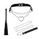 GKLWEJ Halskette Leder Halsband, Herz Kette Damen mit Kettenseil und Peitsche, Halsband Damen für Sex, Fesseln für Frau Sex, Sex Spielzeug für Frauen Herren