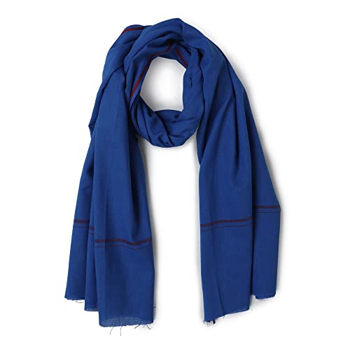 Image of Cotton Skin Friendly Summer Shrink Proof Bath Towel Pure Cotton Gamcha Soft 100% Men Boys All Purpose Living Handloom Blue White (Pack 02)
