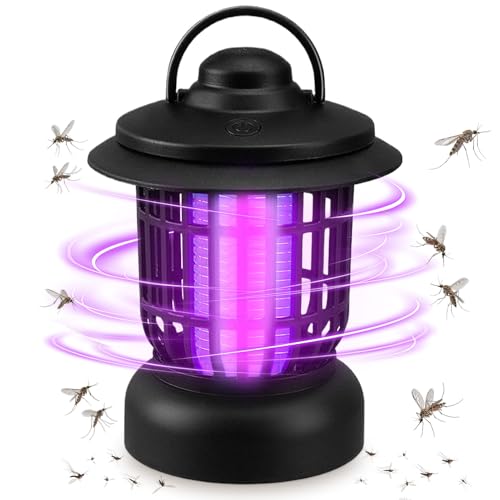 フライザッパー 室内, 室内用飛行虫撃退器 ポータブルランプトラップ 静音卓上タイプ 庭 屋外 居間 玄関用, 移動式で屋内外兼用の卓上トラップ 庭 パティオ 裏庭 対応