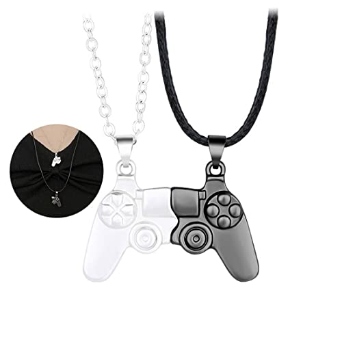 1 par de collar magnético para parejas, collar con colgante de controlador de juego, collar a juego de joyería para parejas o mejores amigos, regalos de cumpleaños, regalos de vacaciones