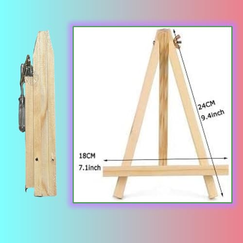 Image of SARBUTER Simple Wooden Easel Stand, Wood Tabletop Display Easels, Portable Outdoor Sketching Easel for Displaying Photos Decorative Paintings Art Crafts (1 Piece Wood Easels)