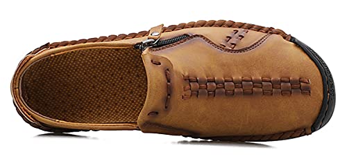 Minishion Mens Loafers Outdoor Zip Retro Work Shoes 8812#2