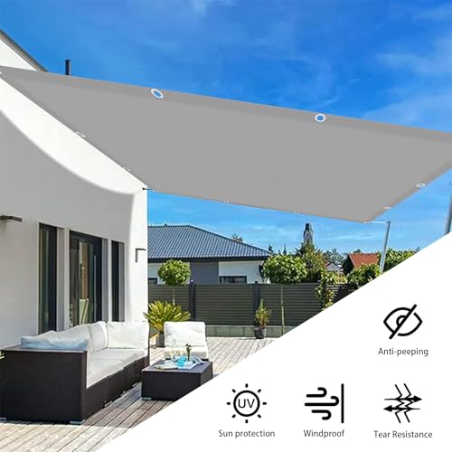Toldo vela de sombra impermeable para exterior lona resistente gris claro 0.8x3.2m con cuerda 5