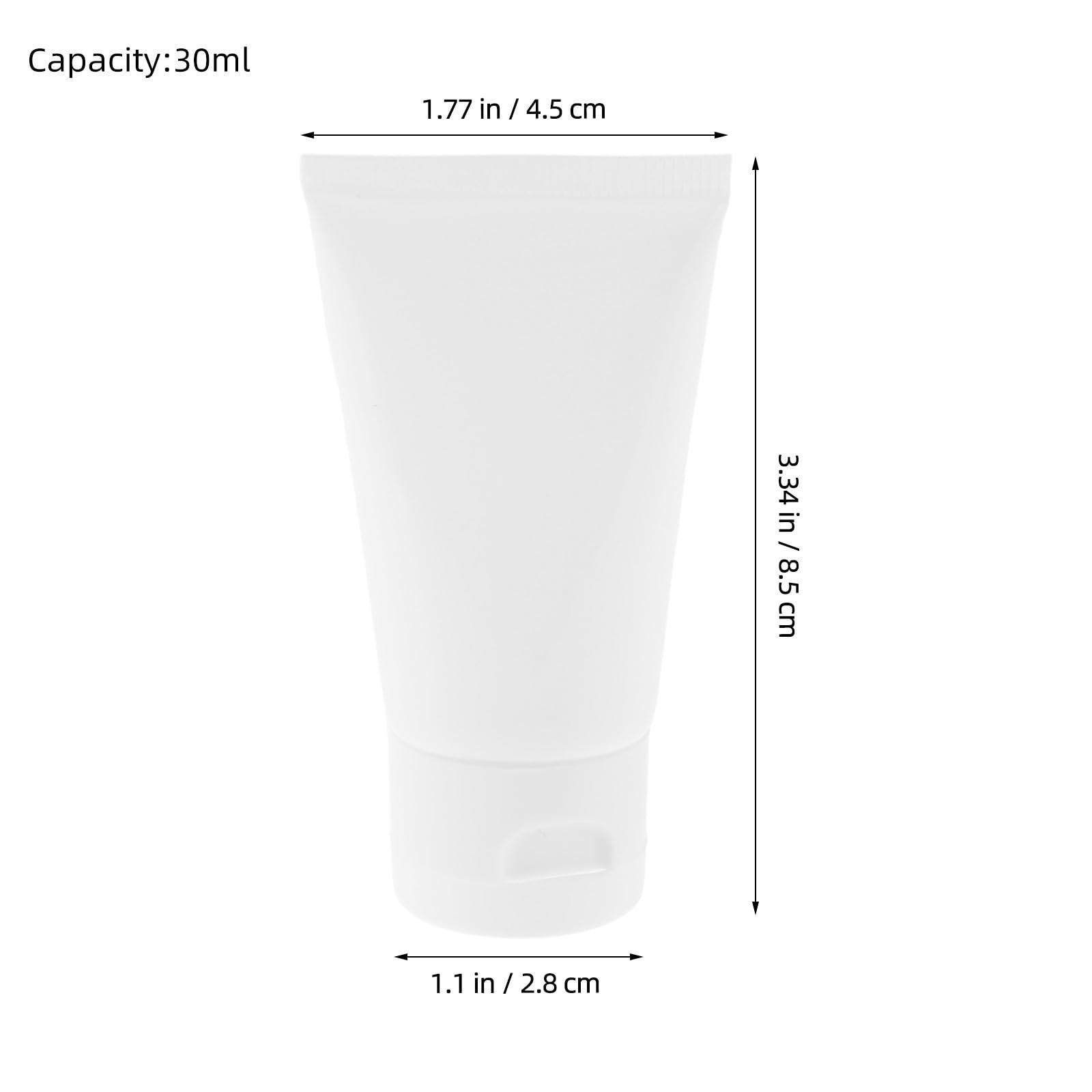 50 Botellas de Plástico Pe de 30ml para Cosméticos Rellenable y Portátil, Tubos Exprimibles Ideales para Viaje y Muestras de Loción o Crema
