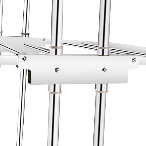 Image of Rubby Heavy Duty Cloth Dryer Stand with Installation Kit, 3 Tier Stainless Steel Drying Rack with Lock Wheels, Net Weight (7.3 Kg)