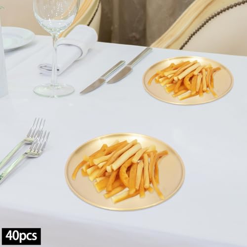 Set de 40 platos cargadores redondos dorados 13 pulgadas miniatura 6