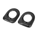 REPAIROCK 1 Set Interior Rear Door Handle Speaker Cover Trim for Toyota Tundra 2014-2021 Speaker Decoration Cover Trim Carbon Fiber Pattern ABS Black