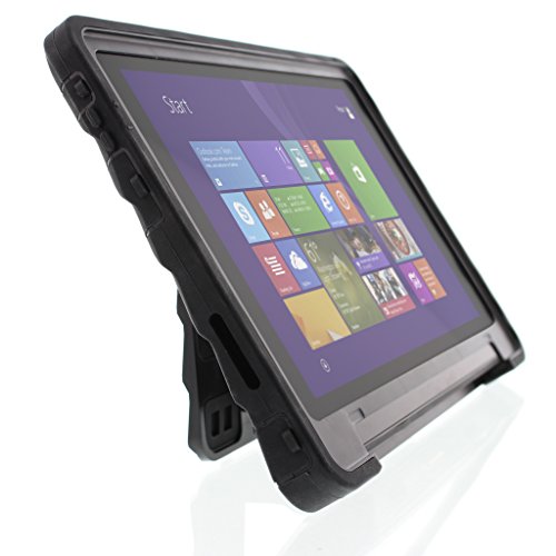 Gumdrop Hideaway Case with Stand Designed for Dell Venue 10 Pro 5055 Tablet for K-12 Students, Teachers, Kids - Black, Rugged, Shock Absorbing, Extreme Drop Protection