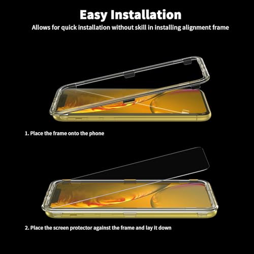 Image of UNBREAKcable 2-Pack Screen Protector for iPhone 11 /XR Tempered Glass | Military Grade Shatterproof, 9H+ Hardness, 99.99% HD Clear, Bubble-Free, Easy Installation Frame, for iPhone 11 /XR