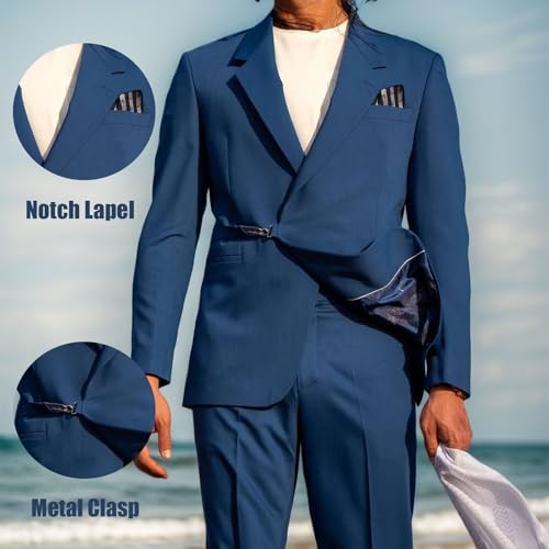 Mens Suit 2 Piece Slim Fit Suit for Wedding Formal Classic Suits for Men Tuxedo Suit with Metal Clasp for Business Prom Party2