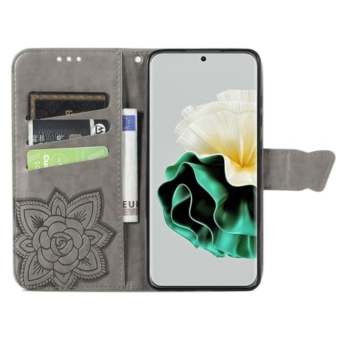 Étui à rabat pour Huawei P60 König Design en gris avec support - 2