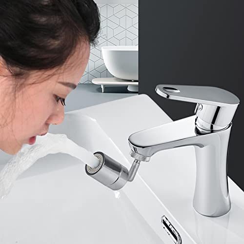 GlobalCrown Aeratore per rubinetto 720 rotante, prolunga per rubinetto da cucina con 2 modalità di uscita dell'acqua (con adattatore)